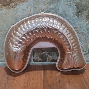 Vintage Copper Tone Jello Fish Molds Kitchen Wall Decor